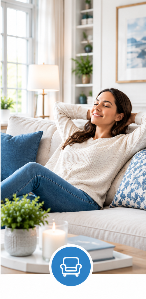 Relaxing in a clean home